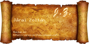 Járai Zoltán névjegykártya